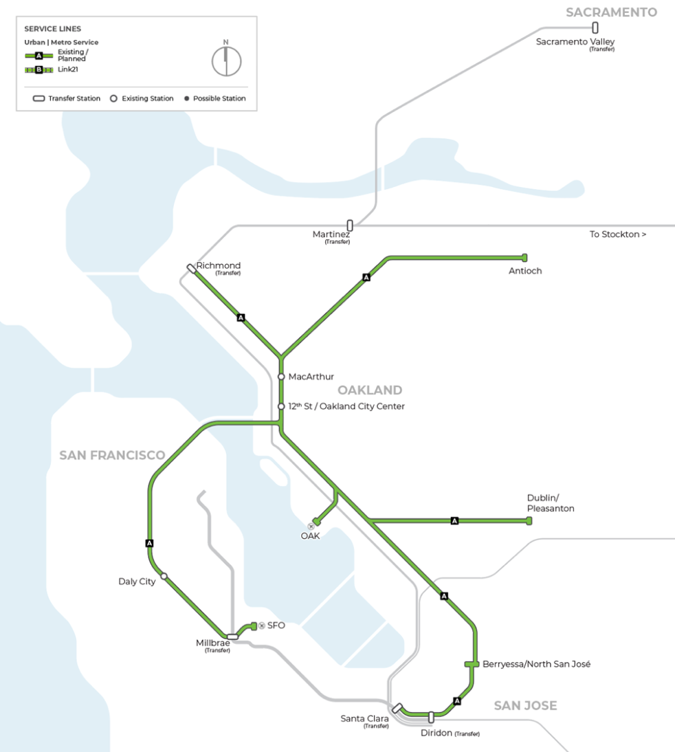 BART Service Map