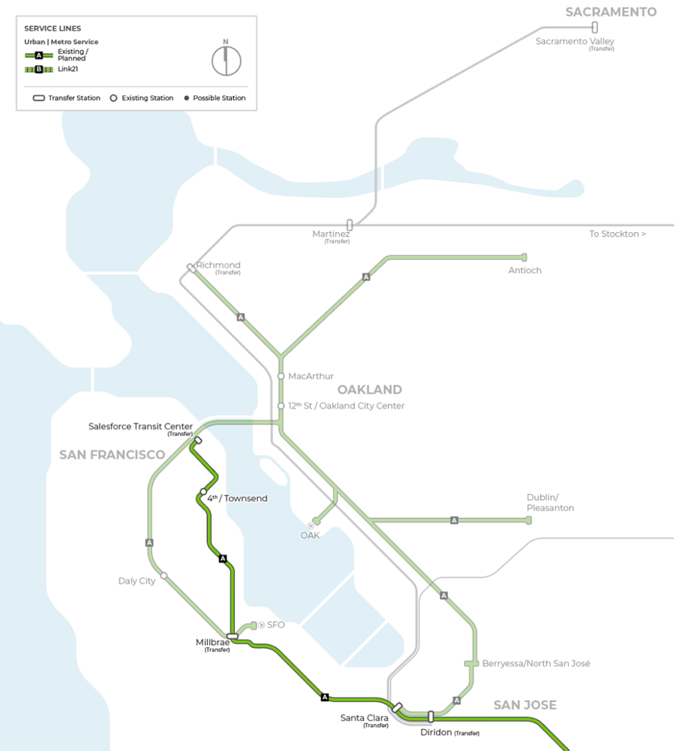 Caltrain Service Map