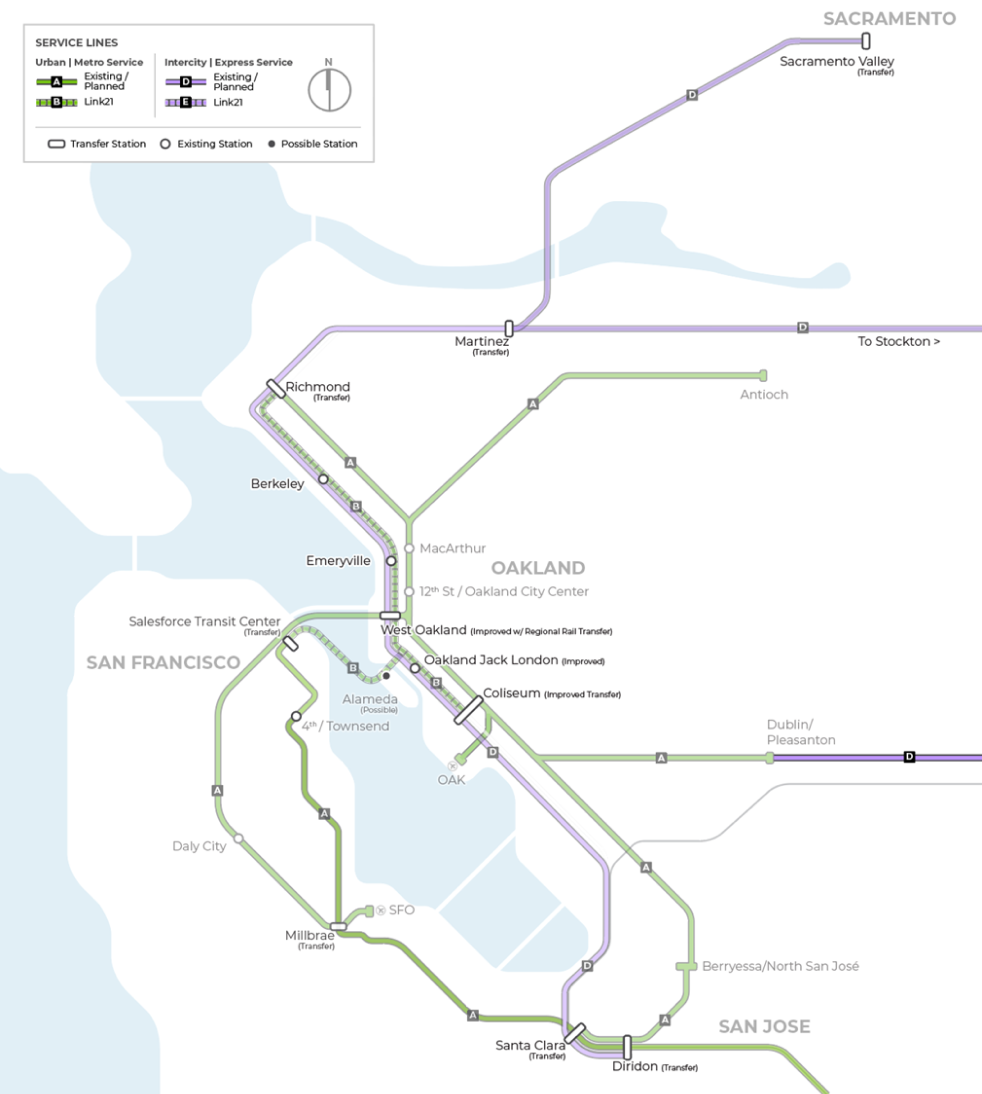 Valley Link Service Map