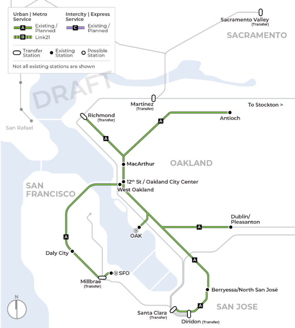 BART Service Map