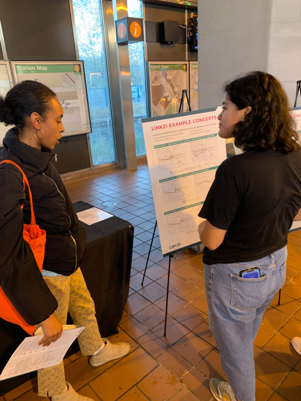 Conversation at a public meeting