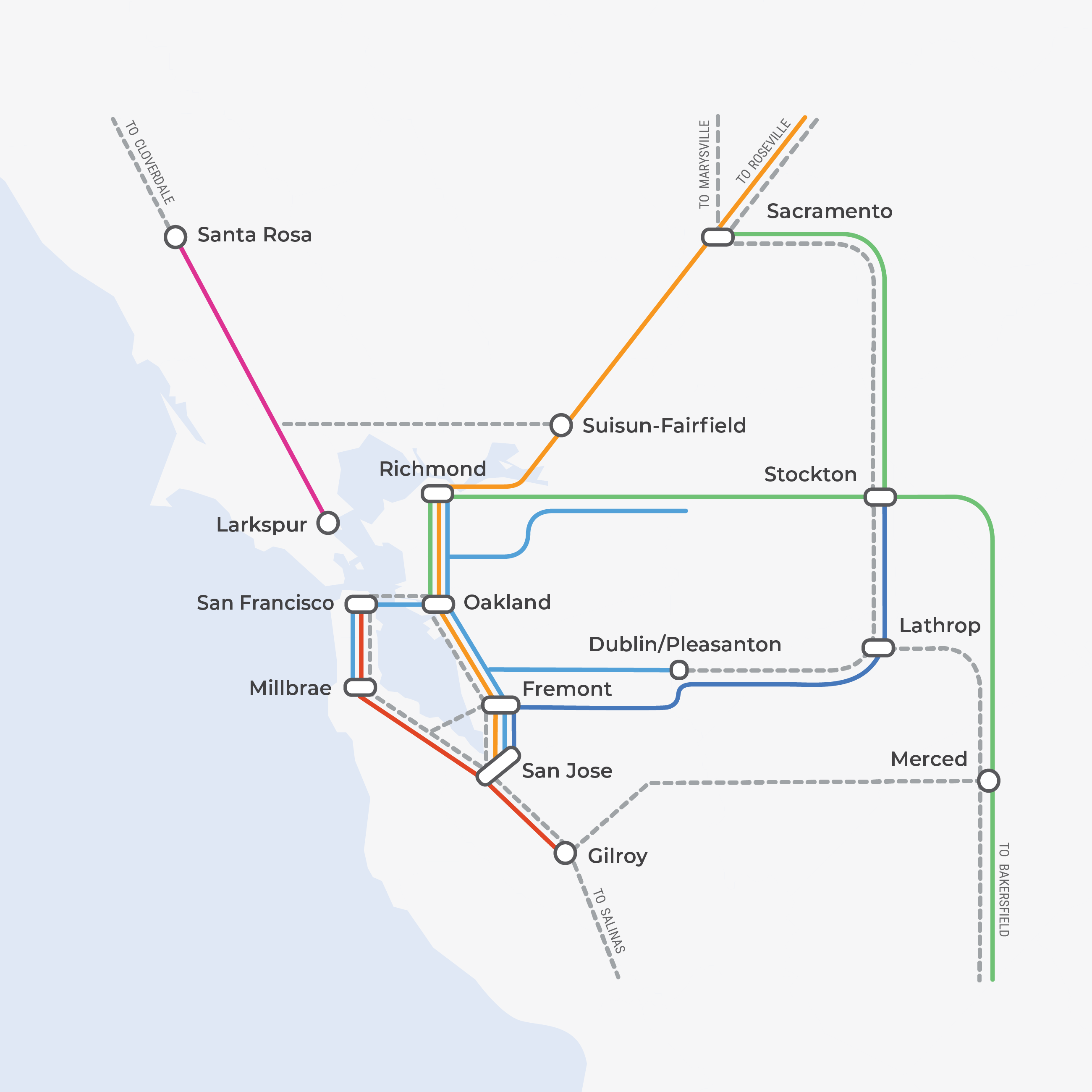 Mapa de la Megarregión del Norte de California